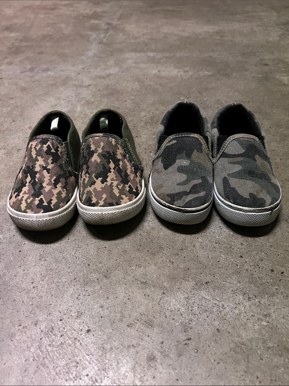 Carter's Kids Camo Slip-On Sneakers in Olive Green and US Sports camo slip on